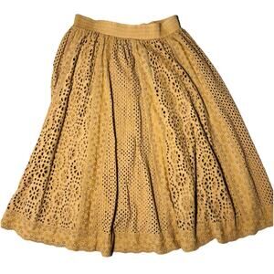 ALICE + OLIVIA EYELET FULLY LINED LONG SKIRT BACK ZIPPER 10